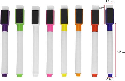 8pcs Wet Erase Colored Chalk Pen with Board Eraser,Non-Toxic Liquid Ink Marker,Magnetic Marker for Blackboard,Whiteboard,Fridge MessageBoard, Magnetic Skicker in Saudi Arabia