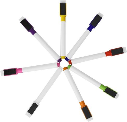 8pcs Wet Erase Colored Chalk Pen with Board Eraser,Non-Toxic Liquid Ink Marker,Magnetic Marker for Blackboard,Whiteboard,Fridge MessageBoard, Magnetic Skicker in Saudi Arabia