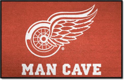 FANMATS 14426 NHL Detroit Red Wings Nylon Universal Man Cave Starter Rug , 19"x30" in Saudi Arabia