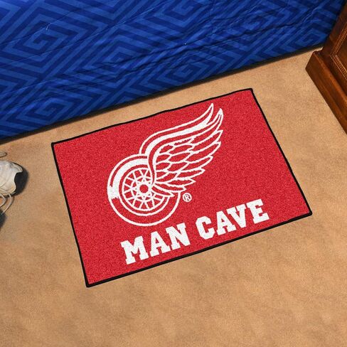 FANMATS 14426 NHL Detroit Red Wings Nylon Universal Man Cave Starter Rug , 19"x30" in Saudi Arabia