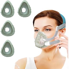 4 Pack CPAP' Mask Liners, Covers for Seal CPAP' Mask Cushion Comfort Silky CPAP' Mask Covers One Size Compatible with Most Full Face CPAP' Masks,Improve The Comfort of Wearing The Mask (Grey)