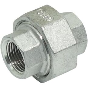 1 Piece Cast Pipe Fittings Threaded Union - 1/2" NPT Female Fitting Stainless Steel 304, Class 150