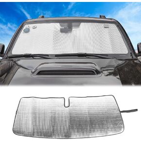 JWWY for 4Runner Windshield Sunshade Window Sun Shade Sun Visor Shade Panel Fit for2017-2024+Toyota 4runner Accessories Foldable Sun Shield Upgrade Reflective Polyester Cover Block Heat UV Rays Silver