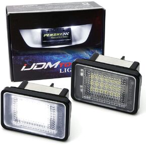 iJDMTOY OEM-Fit 3W Full LED License Plate Light Kit Compatible With 2010-12 Mercedes X204 GLK-Class, Powered by 18-SMD Xenon White LED & Can-bus Error Free