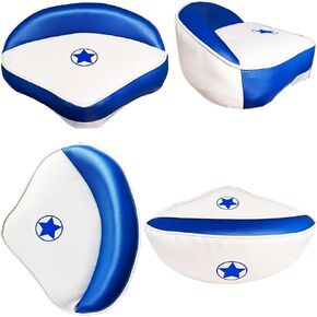 Boat Seats Pro Casting Deck Seat Captains Bucket Boat Seat Seat Swivel-White+Blue+Star