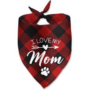 I Love My Mom Dog Bandanas Funny Cute Dog Bandana Gender Reveal Photo Prop Pet Scarf Decorations Accessories for Pet Dog Lovers Dog Mom Gift