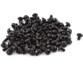 uxcell 100Pcs Black M2 X 3mm Alloy Steel Hex Socket Button Head Machine Screws Bolts