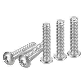 5/16-18x7/8" Button Head Socket Cap Screws - 25Pack - Good for Machine - 304 Stainless Steel 18/8 - Hex Drive Full Thread UNC Fasteners