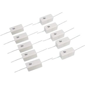 10pcs 100 ohm 100RΩJ 5 watt Axial Ceramic Cement Power Resistor 5W