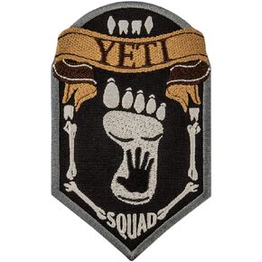 Yeti Squad Bigfoot Patch - Sasquatch Cryptozoology Paranormal Monster - Embroidered Iron On Patches - Size: 3 x 4.8 inches