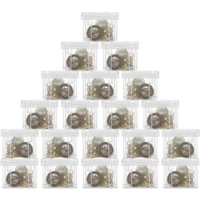 20PCS Small Storage Containers with Lids, Stackable Mini Bins with Lids, Reusable Craft Box for Storing Handicrafts, Office Supplies, Small Accessories, etc (3.5"x2.5"x2")
