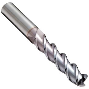 YG-1 E5982 Carbide Square Nose End Mill, Extra Long Reach, TiCN Monolayer Finish, Finishing Cut, Non-Center Cutting, 45 Deg Helix, 3 Flutes, 4" Overall Length, 0.5" Cutting Diameter, 0.5" Shank Diameter