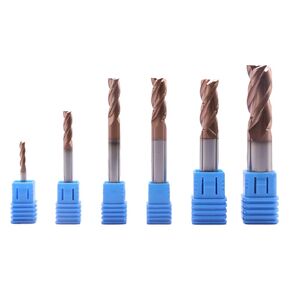 BestParts High Performance 6Pcs Solid Carbide End Mills 1/8", 3/16", 1/4", 5/16", 3/8", 1/2" Set for Aluminum - ZRN Coated, 3 Flute, 37 Degree Helix, HRC55, End Mill Bit Set, Square End