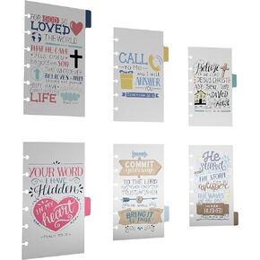 6 Section Dividers Plastic Durable with Bible Verses for Faith Journal for Planner Personal Organizer (A5 / Junior Size (5.8x8.3in), Ringbound)