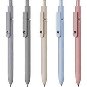 erofa 5 PCS Zennyth Gel Pens Quick Dry Fine Point Premium Retractable Rolling Ball Black Ink Smooth Writing Pens for School Office (Morandi)