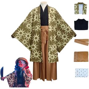 Haganezuka Hotaru Cosplay Anime Demon Kimono Cloak Costume Mask Outfit Men Uniform Halloween