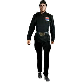 Imperial Officer Black Uniform Belt Cap Rank Pad Costume Set star wars