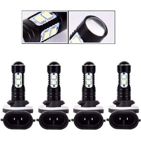 4 Pack 50W Super Bright 881, 889, 862, 886, 894, 896, 898 10 LED Fog Light Bulbs 881 DRL Lights Daytime Runnig Lights, 6500K Cool White