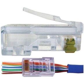 100 Pcs CAT5e RJ45 Pass-Through Network Cable Modular Plug 8P8C Gold-Plated Connector End