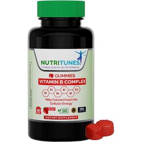 Vitamin B Complex Gummies (90 Count) - Vitamin Supplement for Energy Metabolism & Brain Health Support - Non-GMO & Allergen-Free - Strawberry Flavor - 90 Day Supply