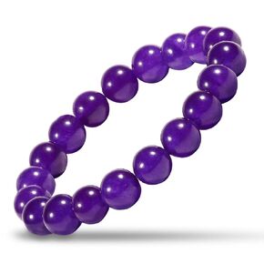Natural Stretch Jade Bracelet for Women Men 10MM Bead 6.7 Inch to 7.5 inch Healing Crystal Energy Gemstone Bracelet for Women Men Gift (black)