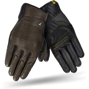 SHIMA Blake Motrocycle Gloves for Men - Breathable, Elastic, Touchscreen, Vintage Biker Riding Gloves Leather with Knuckle Protector, Wrist and Finger Impact Absorbers, Reinforced Palm (Brown, L)