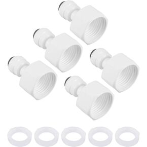 PATIKIL 1/4" Tube to 1/2NPT Female Push to Connect Fittings, 2 Pack Straight Water Line Fitting for RO Water System, White
