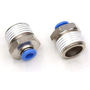 6mm to 1/2 Inch NPT Male Thread Push to Connect Fittings,CEKER 1/2 Quick Connect Air Fittings Pneumatic Connector Air Hose Fittings 3D Printer accessories 2Packs