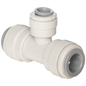 John Guest Acetal Copolymer Tube Fitting, Reducing Branch Tee, 3/8" x 1/4" x 3/8" Tube OD (Pack of 10)