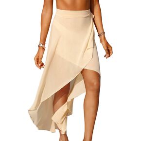 Eicolorte Women's Chiffon Swimsuit Cover Up Beach Sarong Bathing Suit Swim Cover Up Skirt
