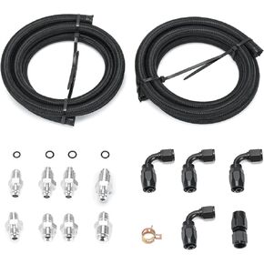 AN6 Power Steering Pump Hose Fitting Kit Return to Reservoir Hose Kit for Pump Mount Reservoir Compatible with LS Swap LS1 LS3