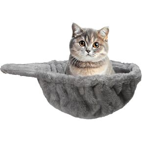 Large Cat Tree Hammock, Bed Attachments - A Cozy, Deep Basket Replacement Parts Accessory, Add-Ons Accessories in Queen Size Design for Cat Tower (Diameter: 12.4") (LightGrey)