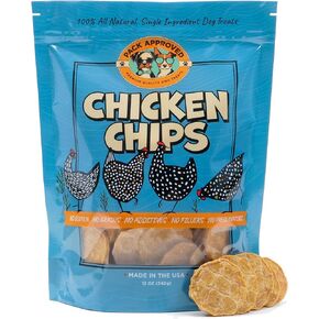 Chicken Chips for Dogs - Crunchy Chicken Dog Treats for Training - Single Ingredient Dog Treat - Dried Chicken Treats for Dogs - 100% Chicken Breast Dog Treats, All-Natural - 4oz