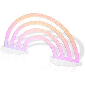 Iridescent Rainbow Earring Organizer, Acrylic 74 Holes Rainbow Earrings Holder Earring Stud Organizer Earrings Rack Holder Jewelry Earring Display Stand for Girls Women Home Office Travel