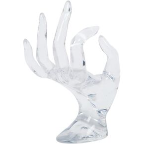 Teensery Hand Form Jewelry Display Holder Clear Plastic OK Shape Hand Jewelry Stand Support Bracelet Ring Holder Jewelry Rack Organizer for Bracelet Necklace Ring Watch, 1 Piece