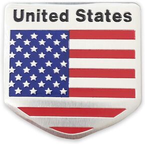 American Flag Sticker Decal USA US Flags Aluminium Small Flag Car Stickers Emblem The United States Bumper Stickers Logo for Vehicle Car Decals for Trucks Motorcycle Badge1.97" (American)
