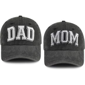2 PCS Dad and Mom Hats for Men Women, Funny Adjustable Embroidered Cotton 2024 Parents Baseball Cap
