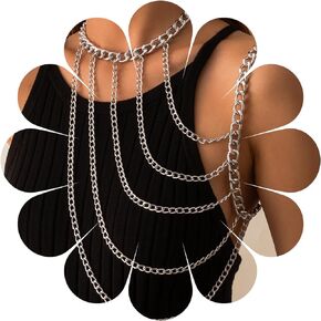 Gold Tassels Shoulder Chain Dangling Stylish Multi Layered Party Nightclub Sexy Body Chain Statement Shoulder Harness Link Epaulet Punk Metal Necklace Jewelry for Women Trendy