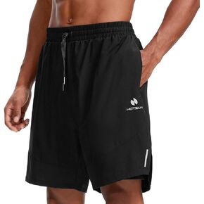 HOTSUIT Men's 2 in 1 Running Shorts 5"/ 7" Athletic Gym Workout Quick Dry with Compression Liner & Zipper Pockets