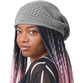 قبعة صغيرة كبيرة الحجم من الكروشيه للنساء، قبعة راستا تام مترهلة من القطن للرجال من أجل Locs