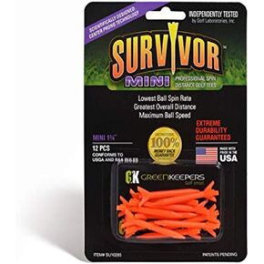 Greenkeepers 1 3/4" Survivor Mini Performance Golf Tee orange