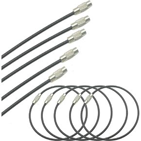 30 Pack Cable Keychains 3mm Coated Steel Wire Loops - 6 Inch Key Rings for Hanging Luggage Tags, Keyrings,ID Holders and DIY Crafts,Clear(30 Pcs)