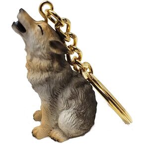 Conversation Concepts Wolf Keychain Gray