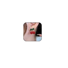 Cherry Earrings for Women Cute 3D Red Cherry Dangle Drop Summer Earring Funny Sweet Fruit Earrings Jewelry Summer Dresses Gift for Teens Girls (Pink)