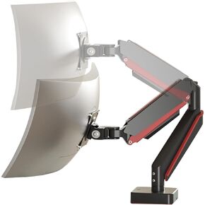 Premium Aluminum Heavy Duty Monitor Arm, for Ultrawide Monitors up to 49 inches and 44 lbs, Single Desk Mount Stand, Pneumatic Height, Max VESA 100x100, Black A9B