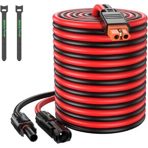 Solar to XT60i Charge Extension Cable, Solar Connector to XT60 Adapter Wire Connecting for Foldable Solar Panel to Portable Power Station Solar Generator (XT60I-F 10AWG/12AWG)