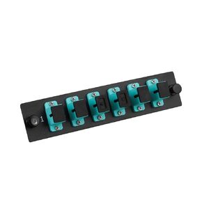 12 Simplex ST Fiber Patch Panel with Simplex Singlemode Black ST Adapters, 12 Fiber Ports