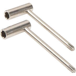 2Pcs Yootones Truss Rod Wrench with Cross Screwdriver Compatible with Taylor Guitar Accessory (Silver)