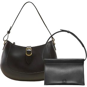 Vintage Vegan Leather Crescent Hobo Bag For Women Lunar Shoulder Purse Crossbody Satchel Under Arm Classic Lady Handbag