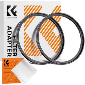 K&F Concept 37-40.5mm(2 Pcs) Step-Up Ring Adapter, 37mm to 40.5mm Step Up Filter Ring for 37mm Lens Install 40.5mm ND CPL UV Lens Filter